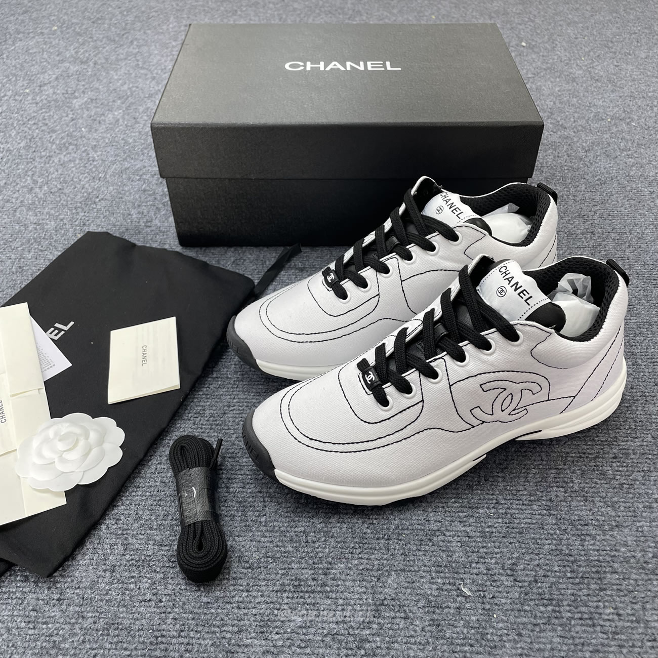 Chanel Low Top Trainer Black White G38299 Y55720 K3845 (5) - newkick.app